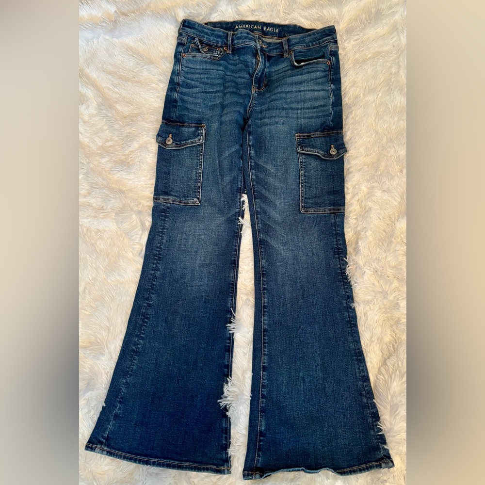 American Eagle Outfitters Dark Blue Flare Jeans